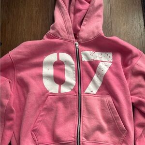 Kids Pink Hoodie with Number Print